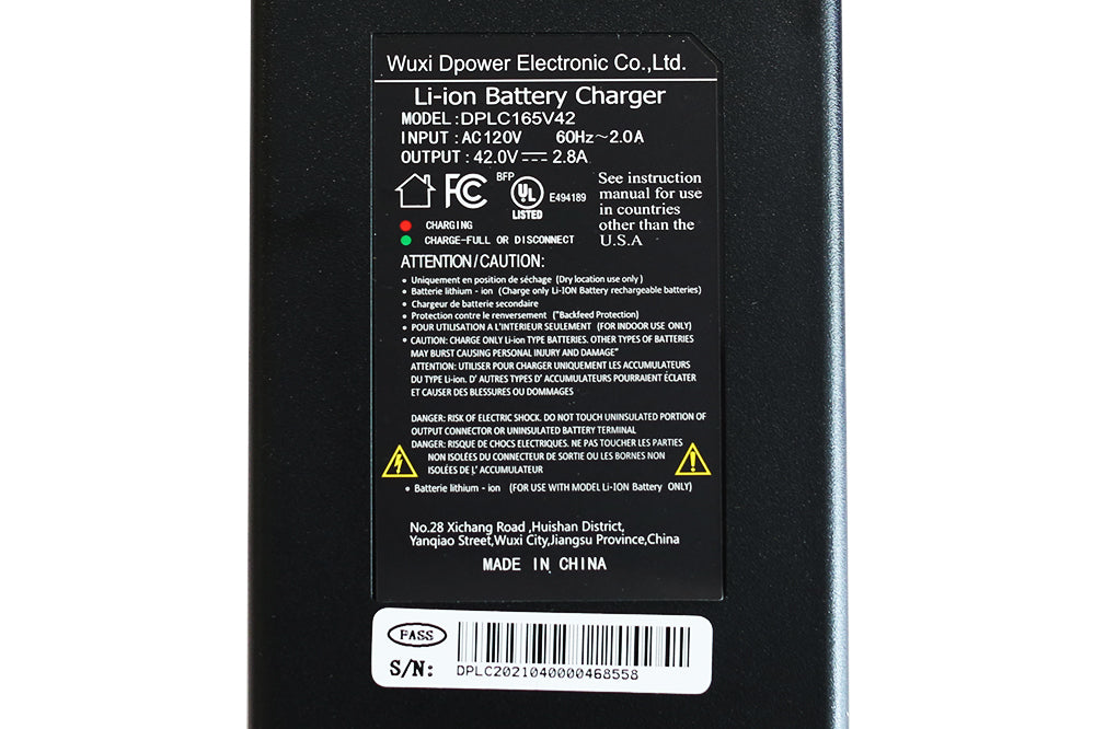 36V 3A Li-ion Battery Charger for E-Bikes