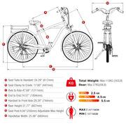 Young 350W Hybrid eBike SIZE